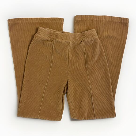 Aerie Groove On Flare Bootcut Corduroy Pull On Pants Tan Brown Bohemian Small - Picture 2 of 7